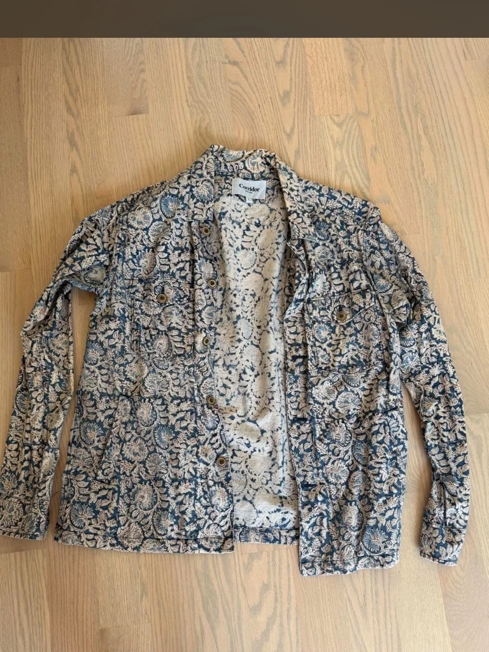 CORRIDOR MILITARY JACKET IN INDIGO HANDBLOCK